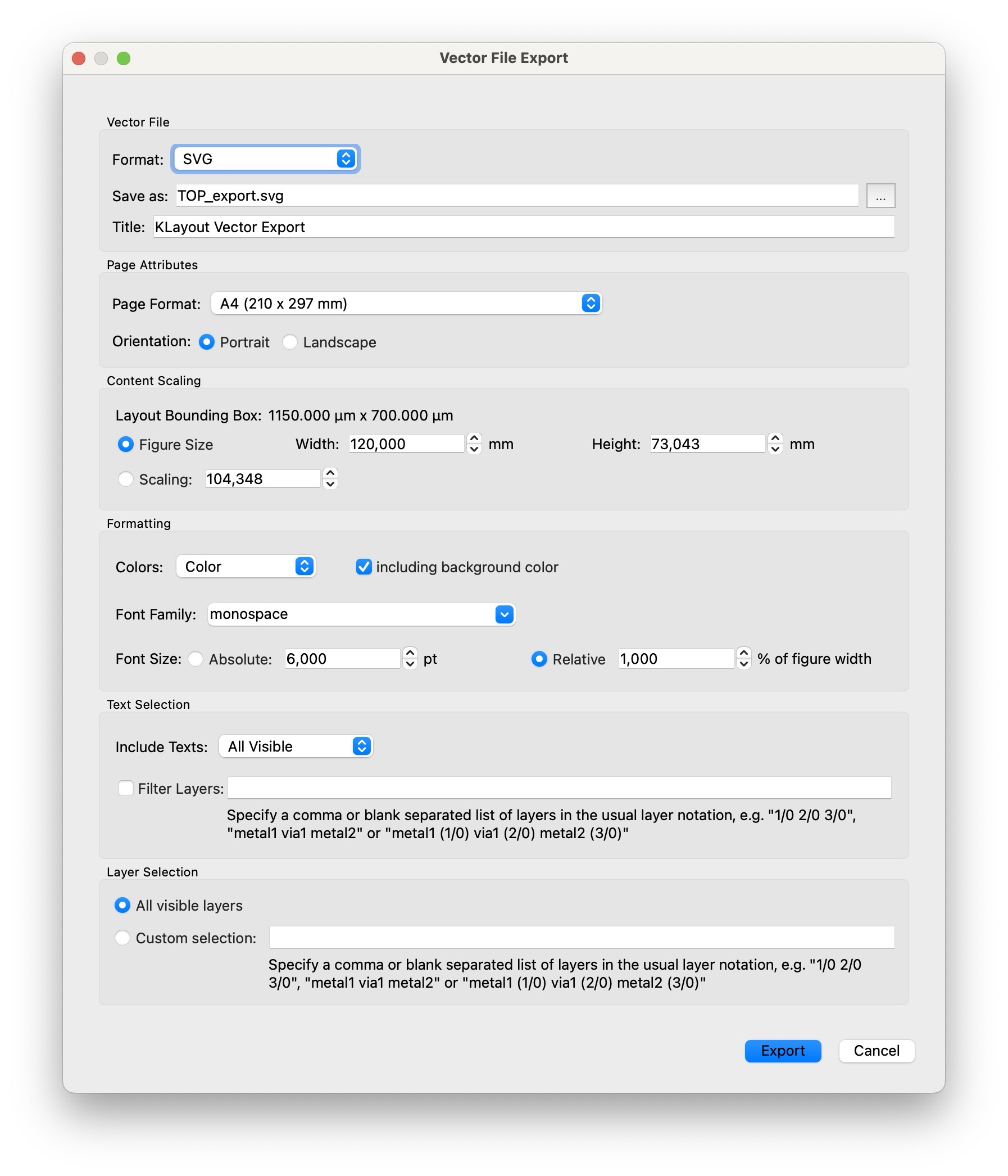 Vector File Export